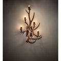 Antlers Elk and Mule Deer 5 Light 36" Tall Wall Light, Bedroom Wall Sconce, Dimensions: Height: 36"