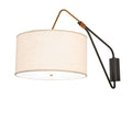 Cilindro 25" Tall Wall Light with Linen Shade, Bedroom Wall Sconce, 2"
