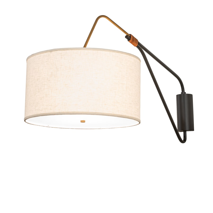 Cilindro 25" Tall Wall Light with Linen Shade, Bedroom Wall Sconce, 2"