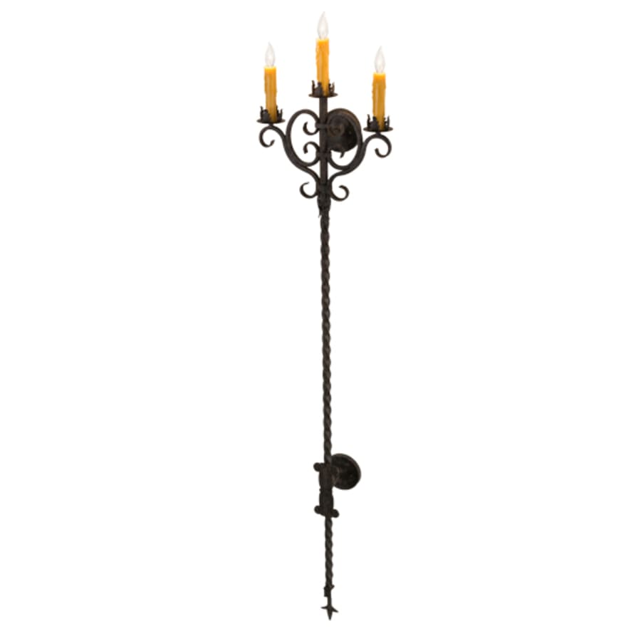 3 Light 74" Tall Wall Light, Bedroom Wall Sconce, detail 4