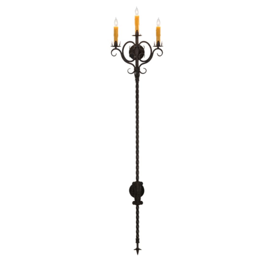 3 Light 74" Tall Wall Light, Bedroom Wall Sconce, detail 5