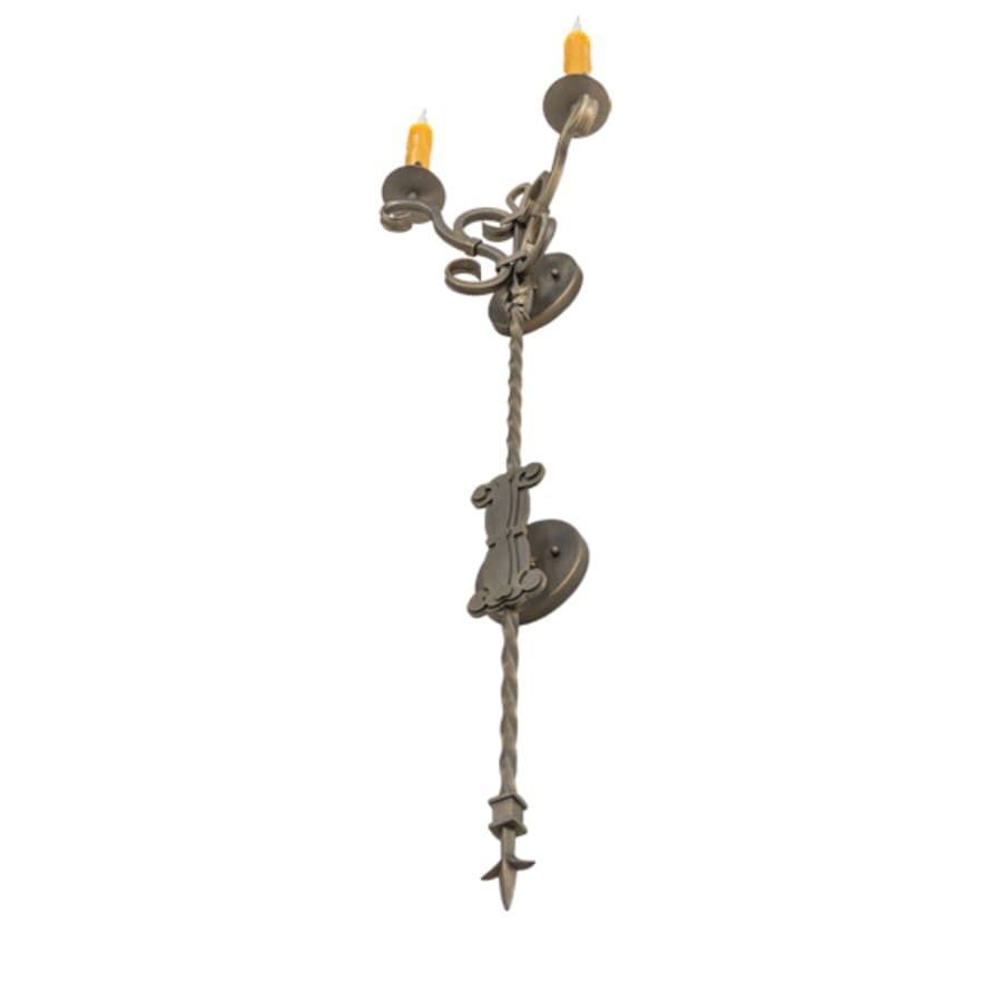 2 Light 48" Tall Wall Light, Bedroom Wall Sconce, detail 7