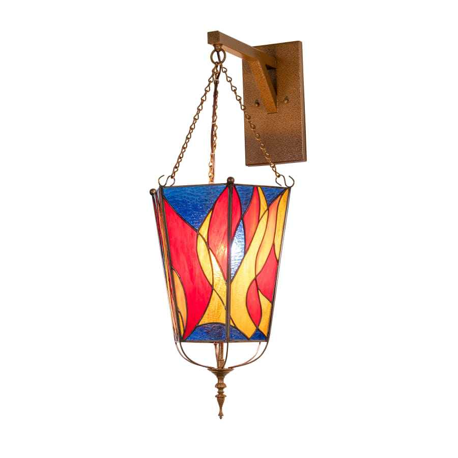 Eternal 30" Tall Wall Light with Stained Glass Shade, Bedroom Wall Sconce, Dimensions: Height: 30"