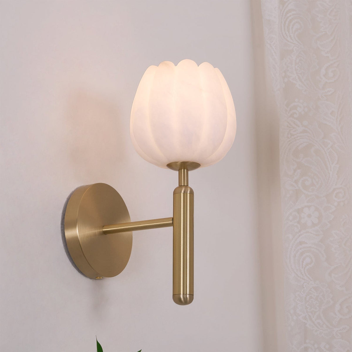 Mian Alabaster Blossom Wall Light, Bedroom Wall Sconce, detail 12