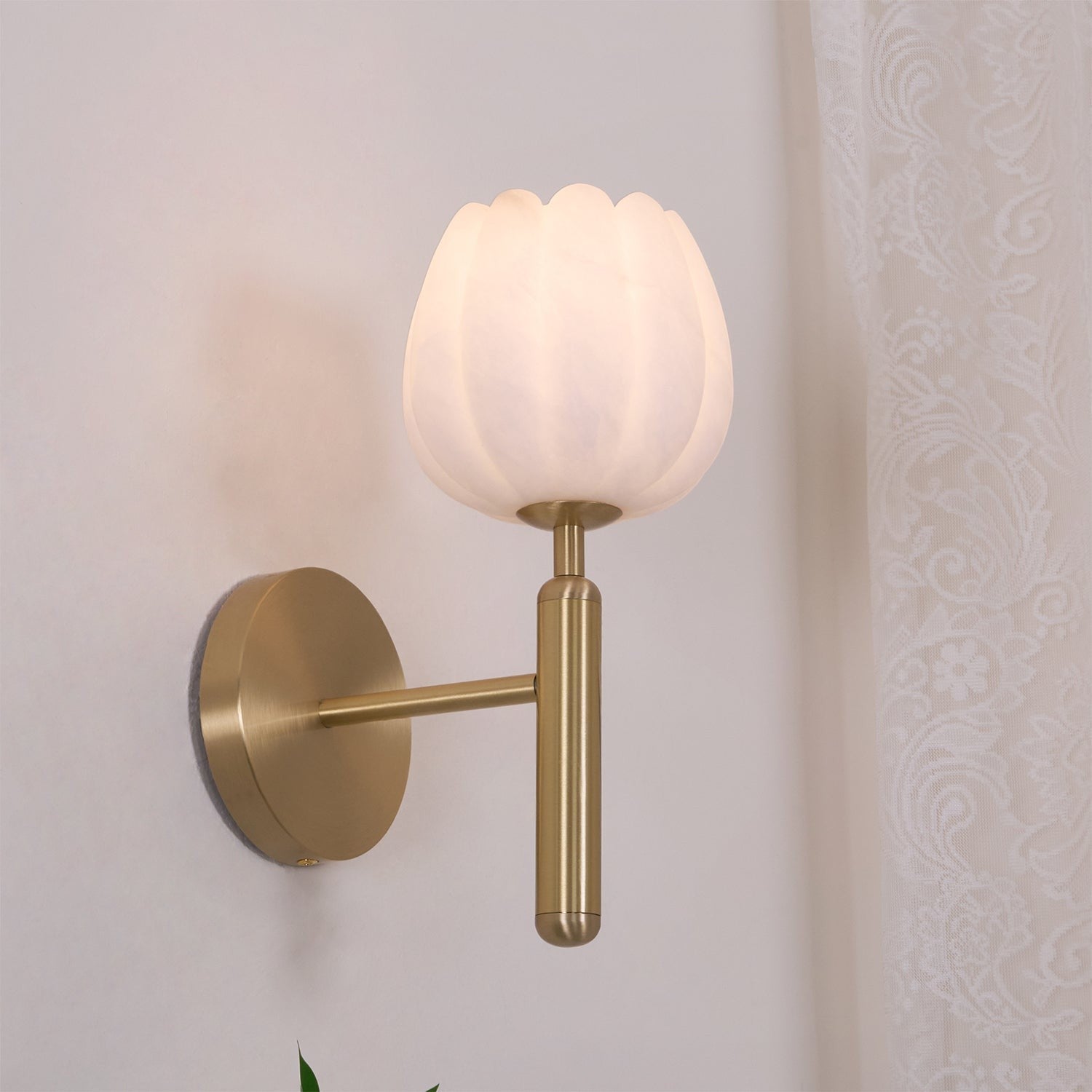 Mian Alabaster Blossom Wall Light, Bedroom Wall Sconce, detail 12