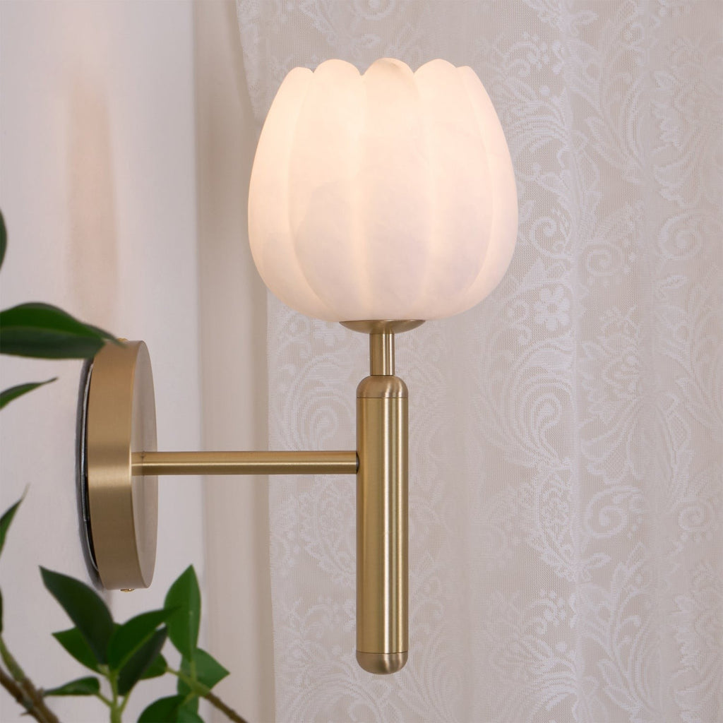 Mian Alabaster Blossom Wall Light, Bedroom Wall Sconce, detail 14