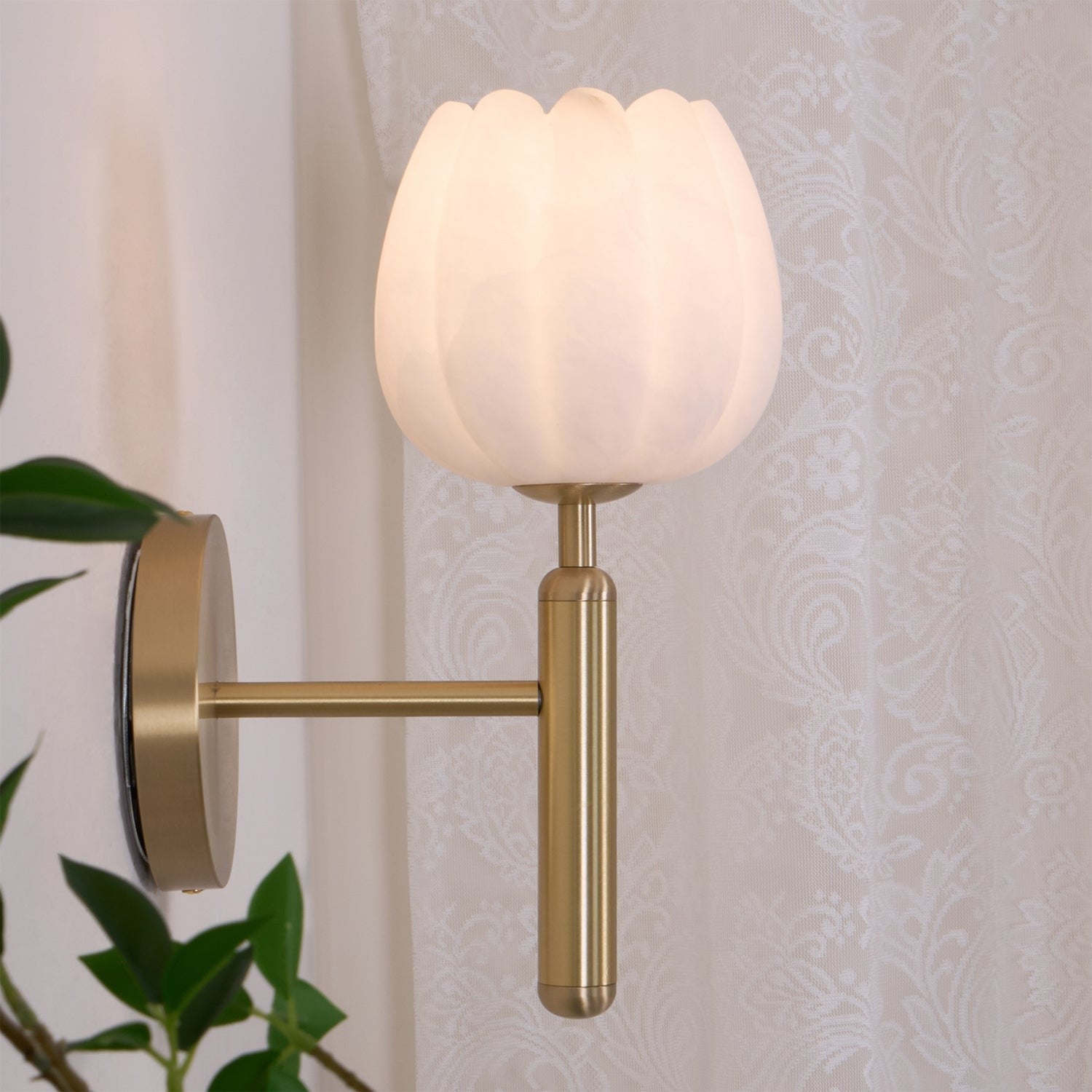 Mian Alabaster Blossom Wall Light, Bedroom Wall Sconce, detail 14
