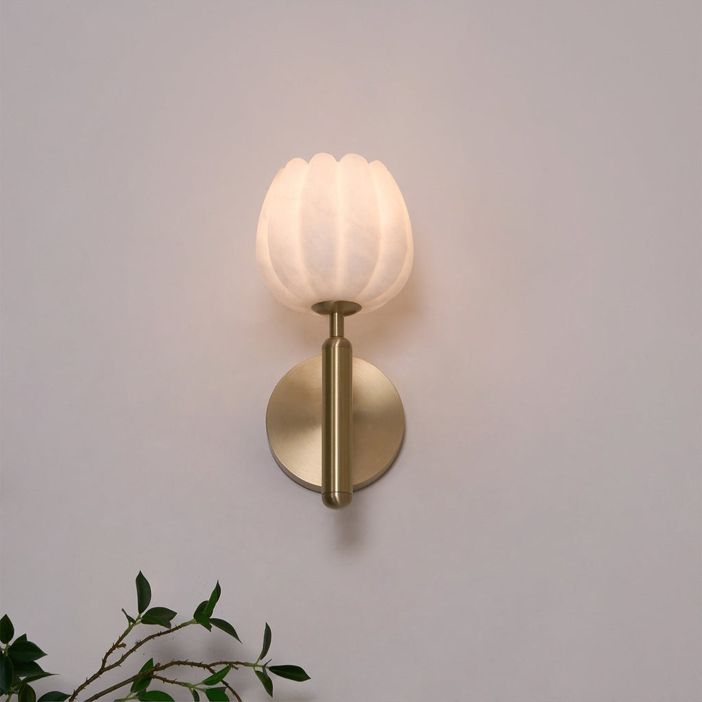 Mian Alabaster Blossom Wall Light, Bedroom Wall Sconce, detail 15
