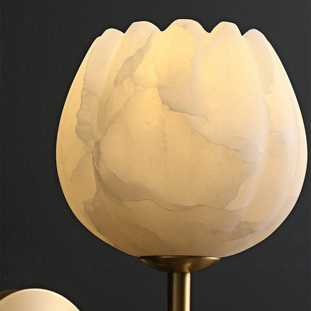 Mian Alabaster Blossom Wall Light, Bedroom Wall Sconce, detail 22