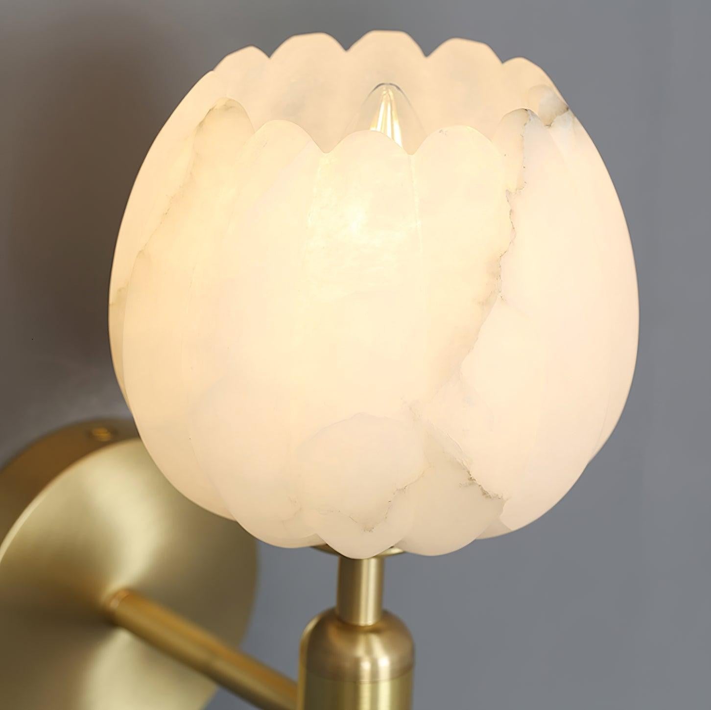 Mian Alabaster Blossom Wall Light, Bedroom Wall Sconce, detail 25