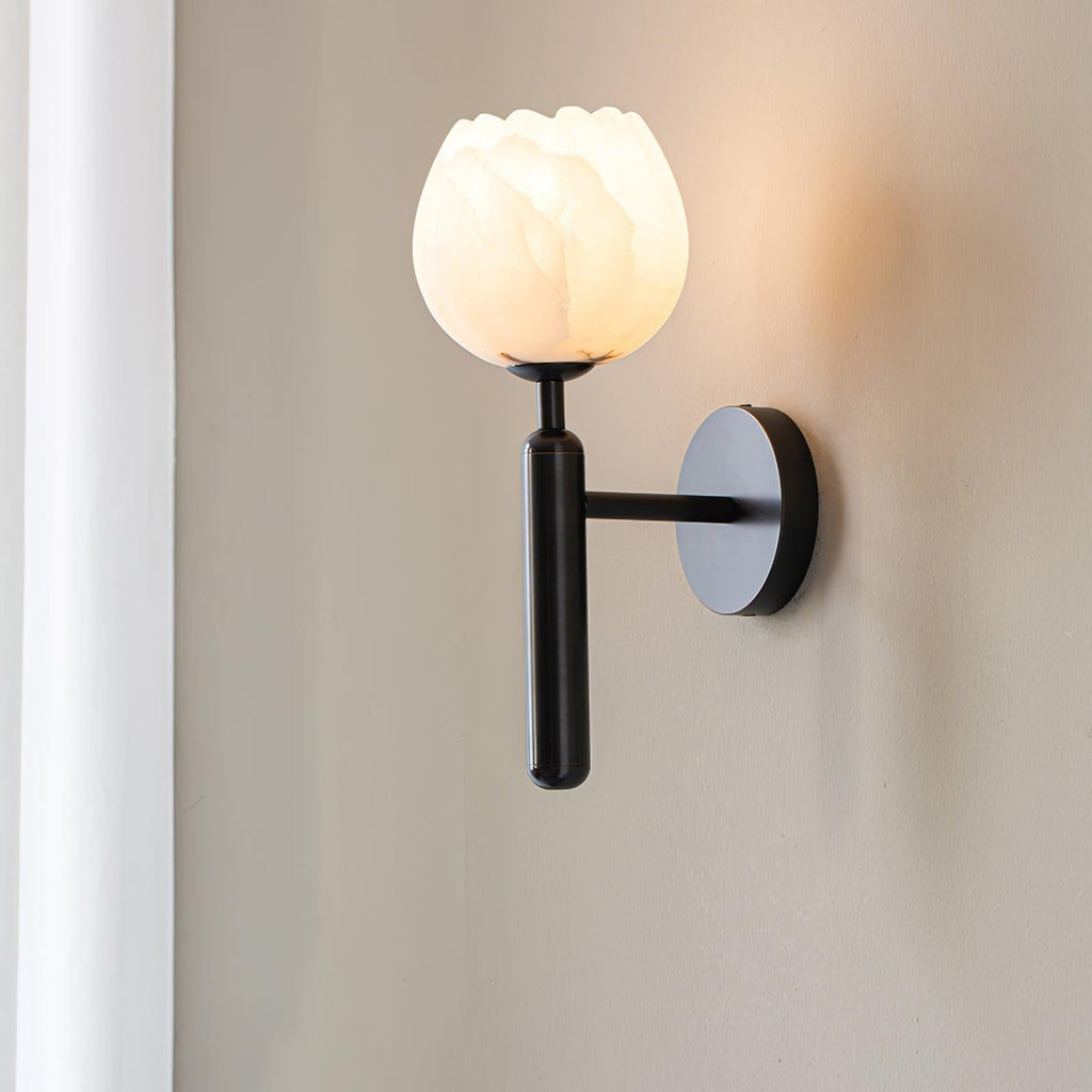 Mian Alabaster Blossom Wall Light, Bedroom Wall Sconce, detail 26