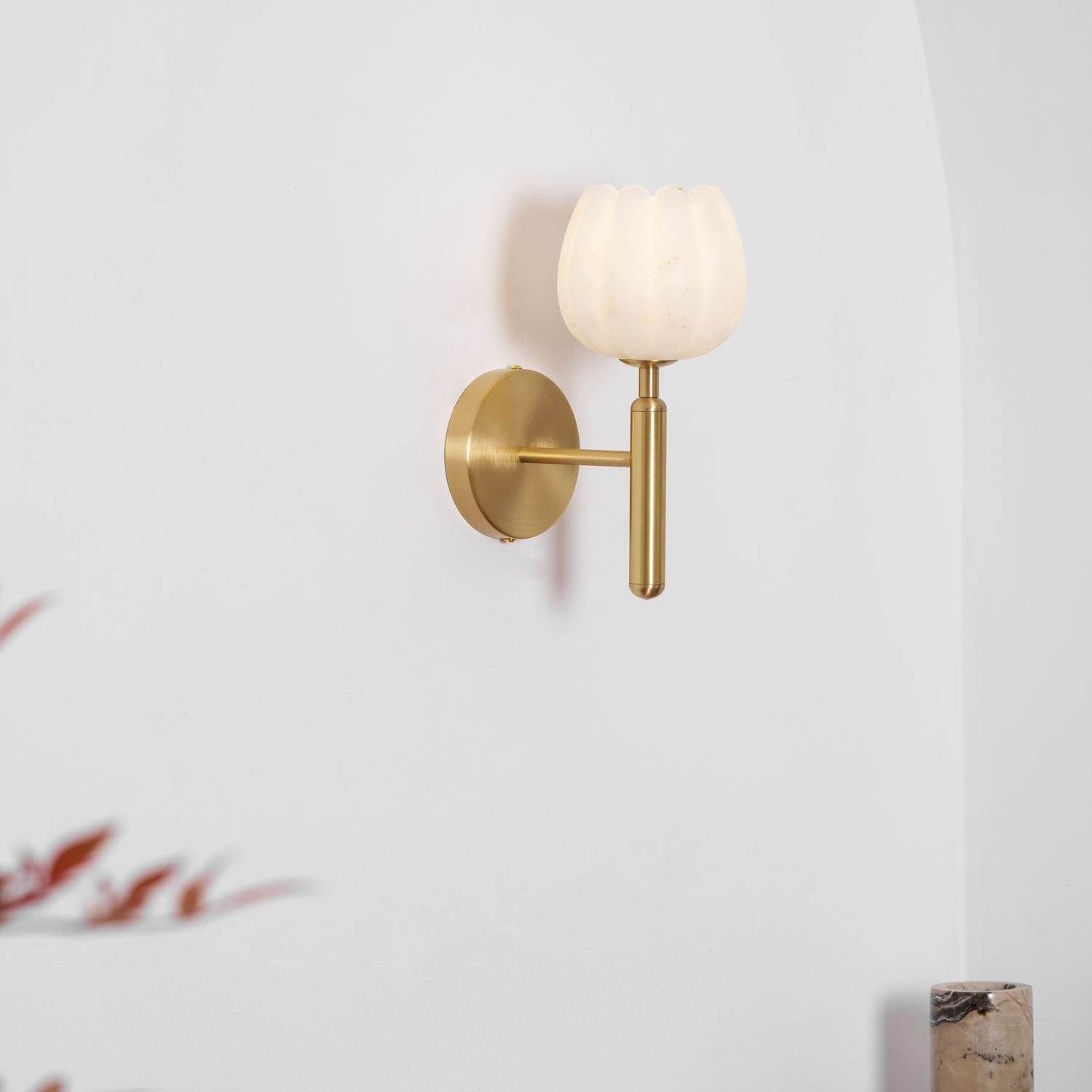 Mian Alabaster Blossom Wall Light, Bedroom Wall Sconce, detail 36