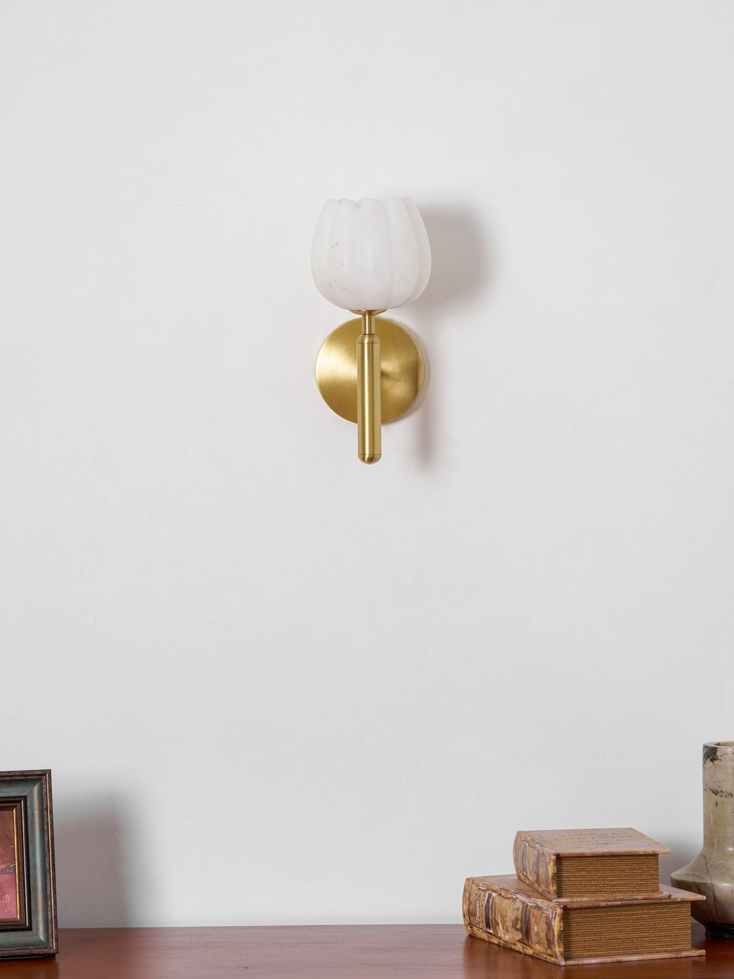 Mian Alabaster Blossom Wall Light, Bedroom Wall Sconce, detail 39