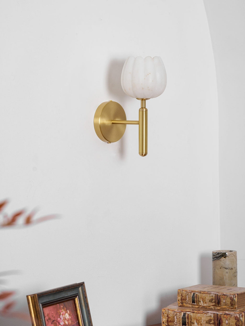 Mian Alabaster Blossom Wall Light, Bedroom Wall Sconce, detail 40