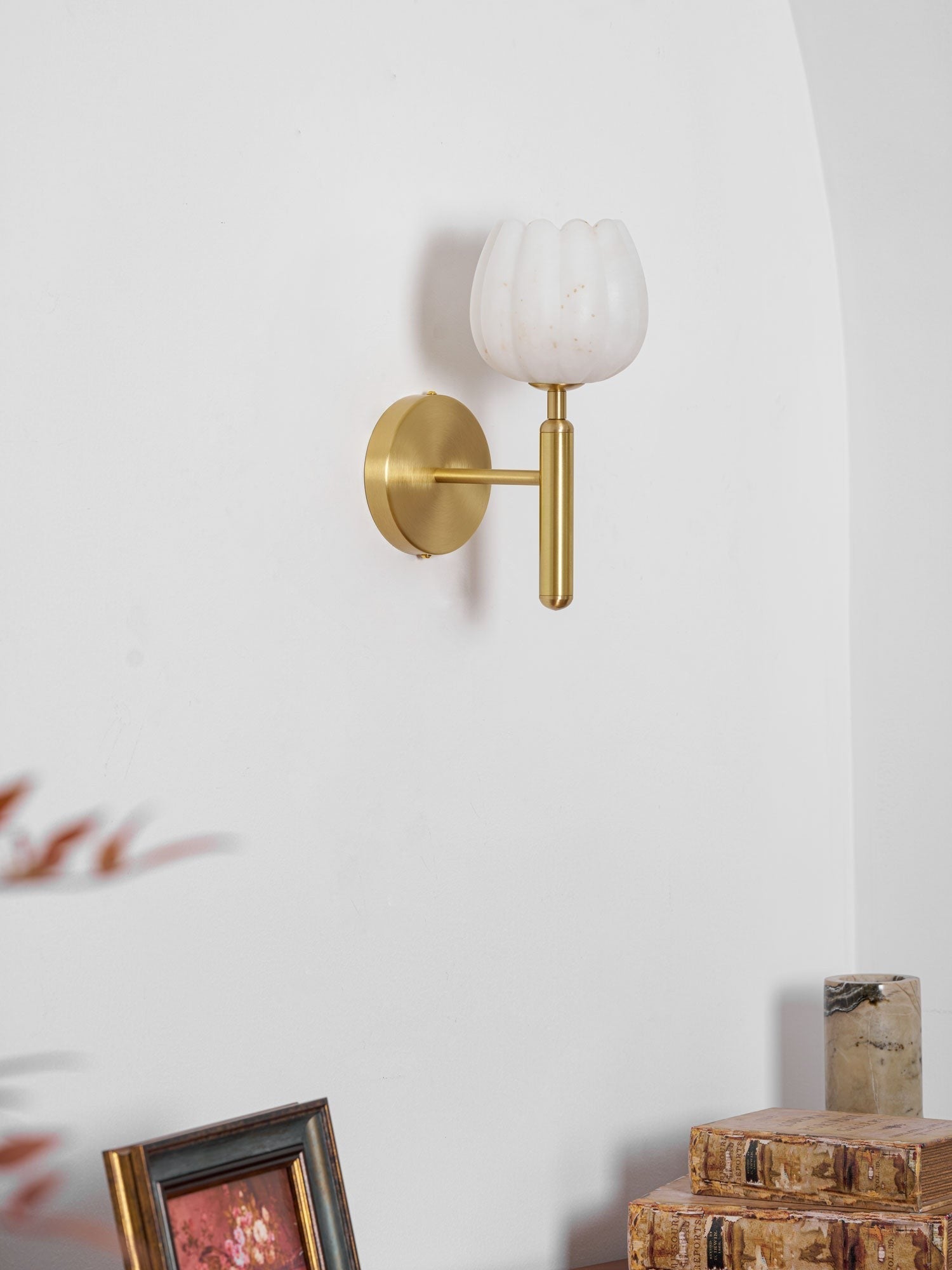 Mian Alabaster Blossom Wall Light, Bedroom Wall Sconce, detail 40