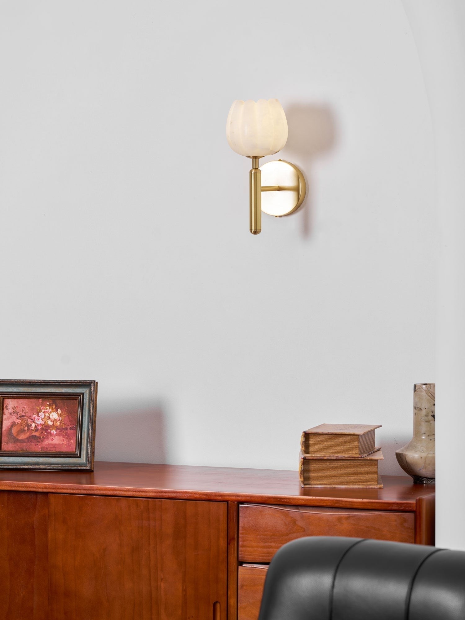 Mian Alabaster Blossom Wall Light, Bedroom Wall Sconce, detail 47