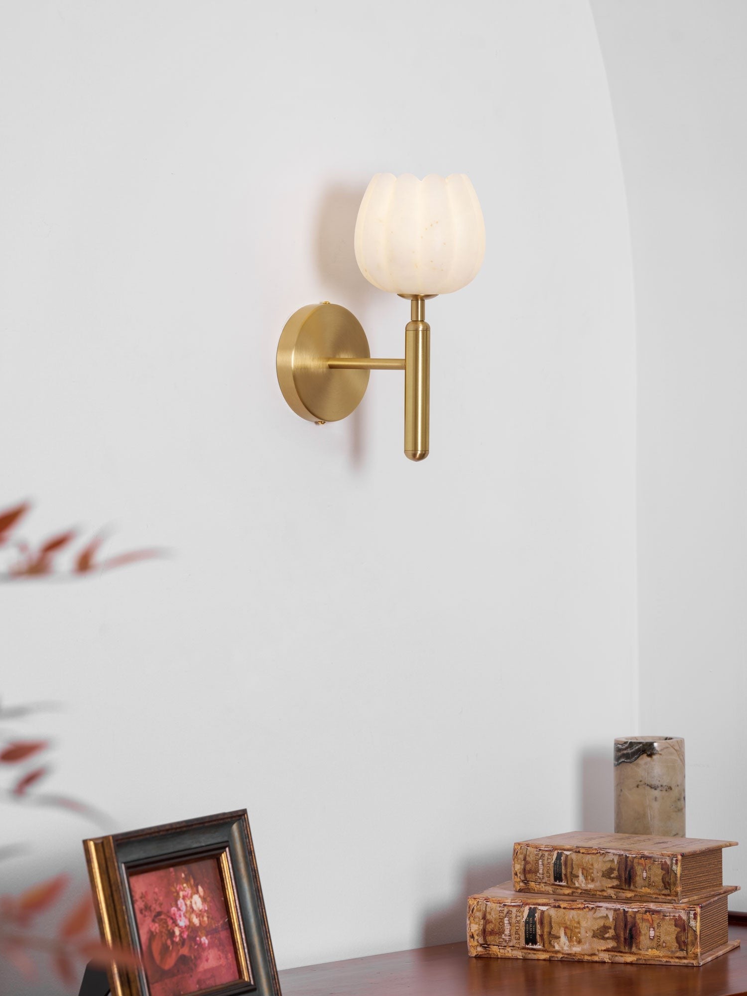 Mian Alabaster Blossom Wall Light, Bedroom Wall Sconce, detail 48
