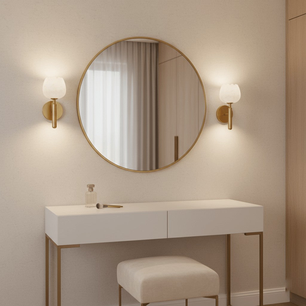 Mian Alabaster Blossom Wall Light, Bedroom Wall Sconce, detail 4