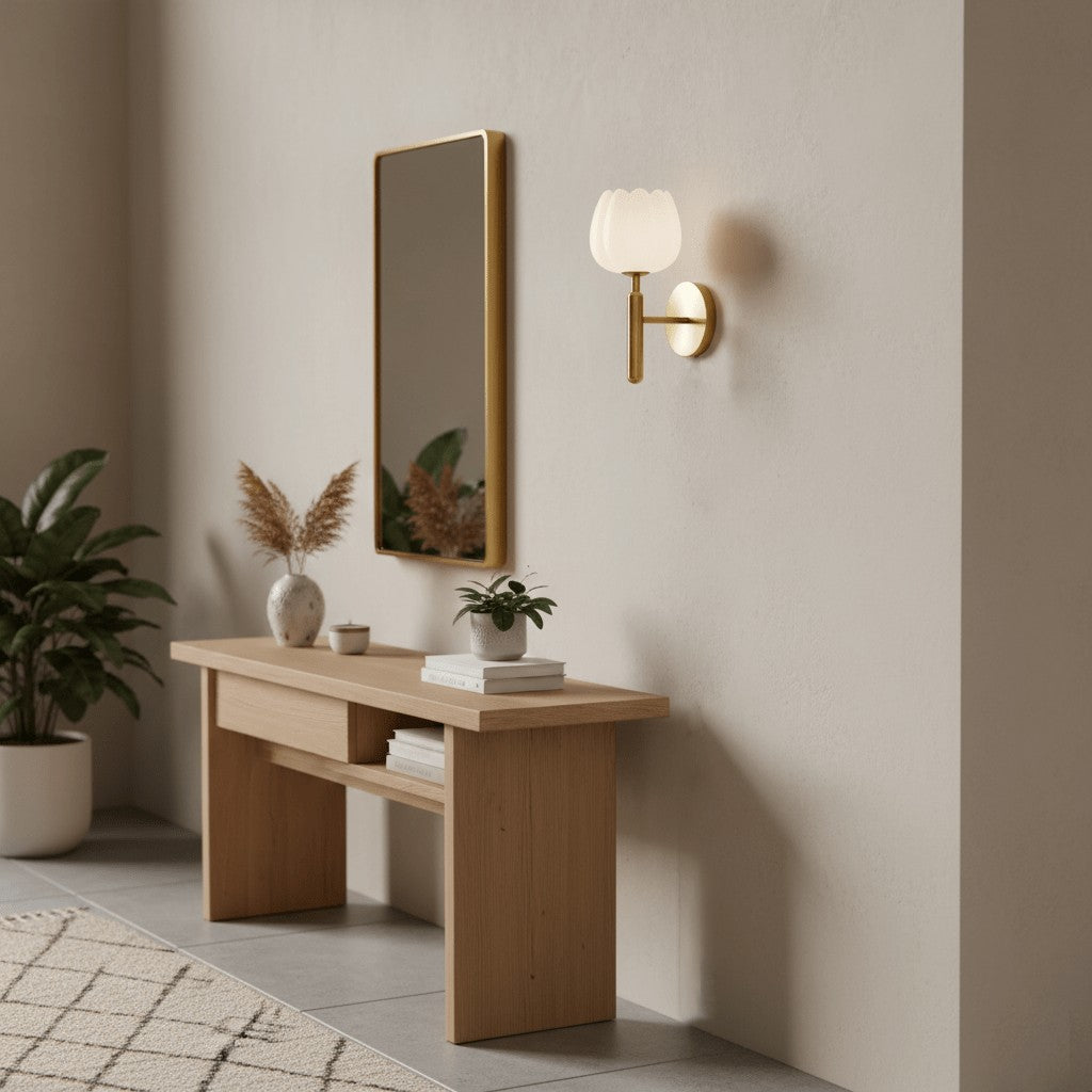 Mian Alabaster Blossom Wall Light, Bedroom Wall Sconce, detail 6