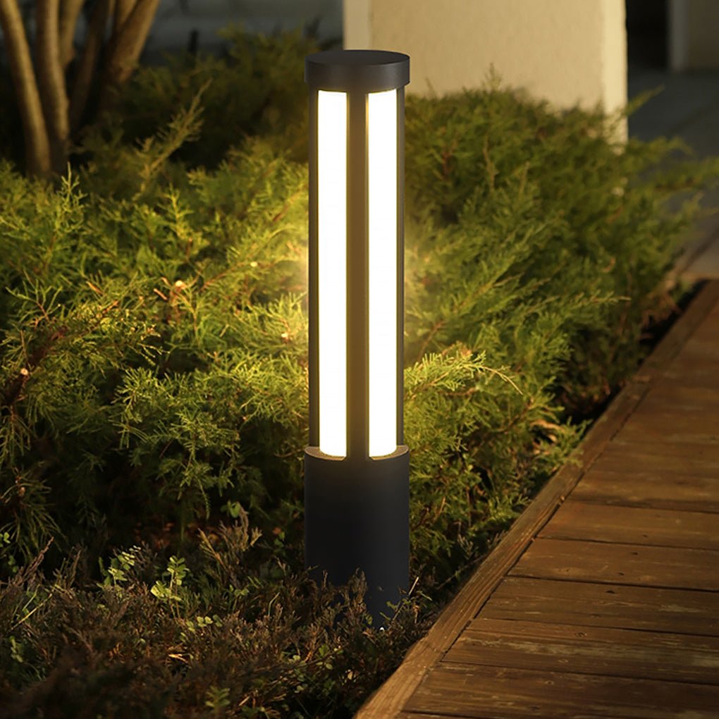 Cylinder Shaped LED Black Contemporary Exterior Post Lights Pole Lamp Path Lights, Night Light, detail 4