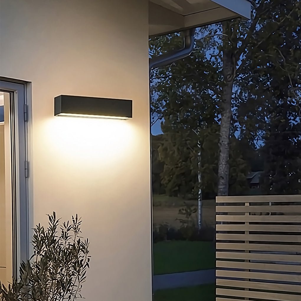 Matte Black Wall Mounted Rectangle Porch LED Lights Exterior Wall Light, Outdoor Wall Light, detail 7