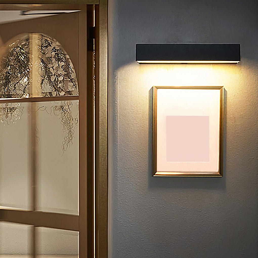 Matte Black Wall Mounted Rectangle Porch LED Lights Exterior Wall Light, Outdoor Wall Light, detail 2