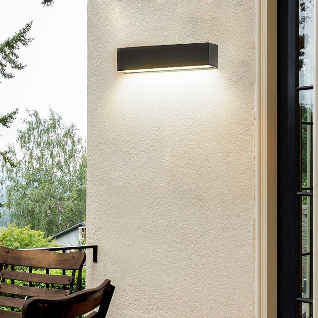 Matte Black Wall Mounted Rectangle Porch LED Lights Exterior Wall Light, Outdoor Wall Light, 7.9"