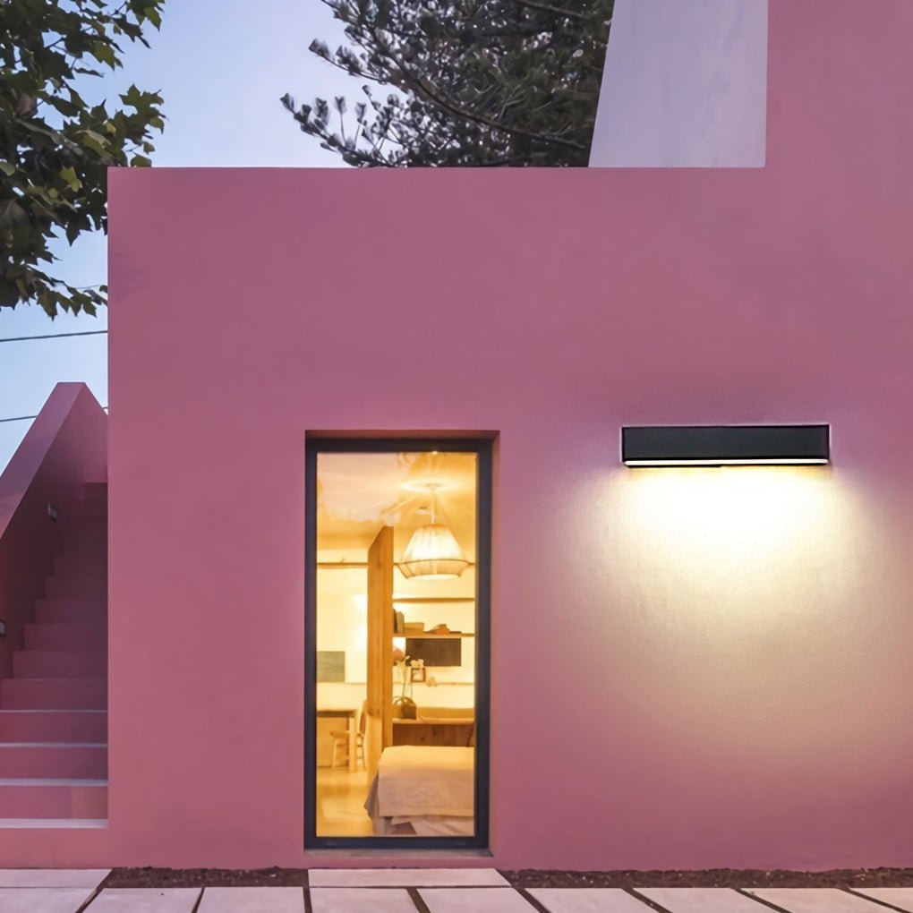 Matte Black Wall Mounted Rectangle Porch LED Lights Exterior Wall Light, Outdoor Wall Light, detail 3