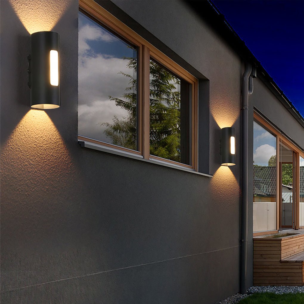 Clean-Lined Waterproof LED Wall Light for Exterior Stair Terrace Garden Courtyard, Outdoor Wall Light, Aluminum, D 2.8in