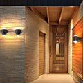 Circular Waterproof LED Black Contemporary Up and Down Lights Exterior Wall Fixtures, Outdoor Wall Light, W 6in
