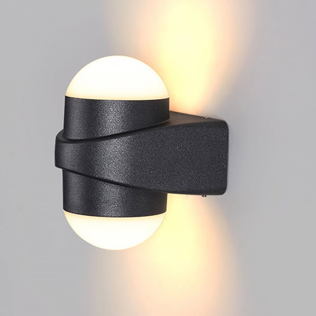 Circular Waterproof LED Black Contemporary Up and Down Lights Exterior Wall Fixtures, Outdoor Wall Light, detail 6