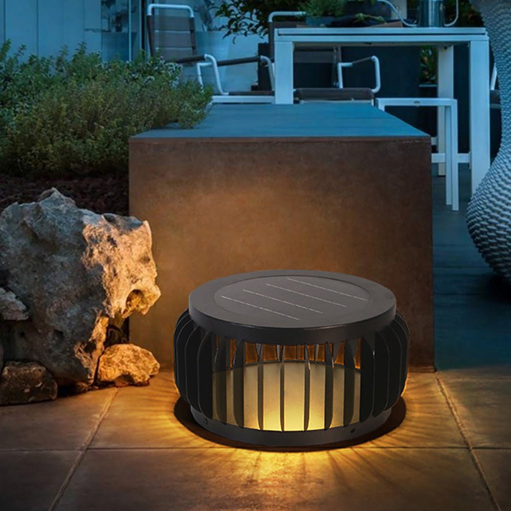 Contemporary Exterior Waterproof Solar Three-color Dimming LED Garden Lamp Post Light, Outdoor Wall Light, detail 5