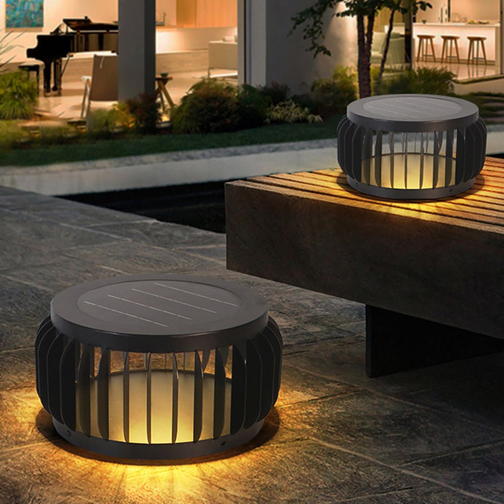 Contemporary Exterior Waterproof Solar Three-color Dimming LED Garden Lamp Post Light, Outdoor Wall Light, detail 3
