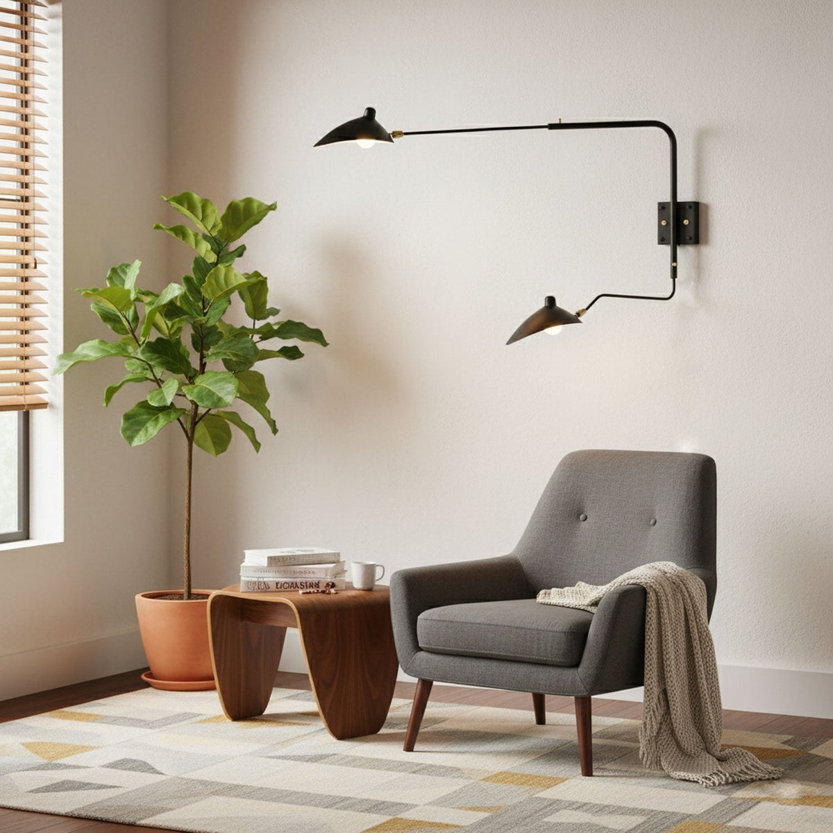 Mouille-Inspired Sculptural Wall Light, Hardwired Wall Sconce, detail 9
