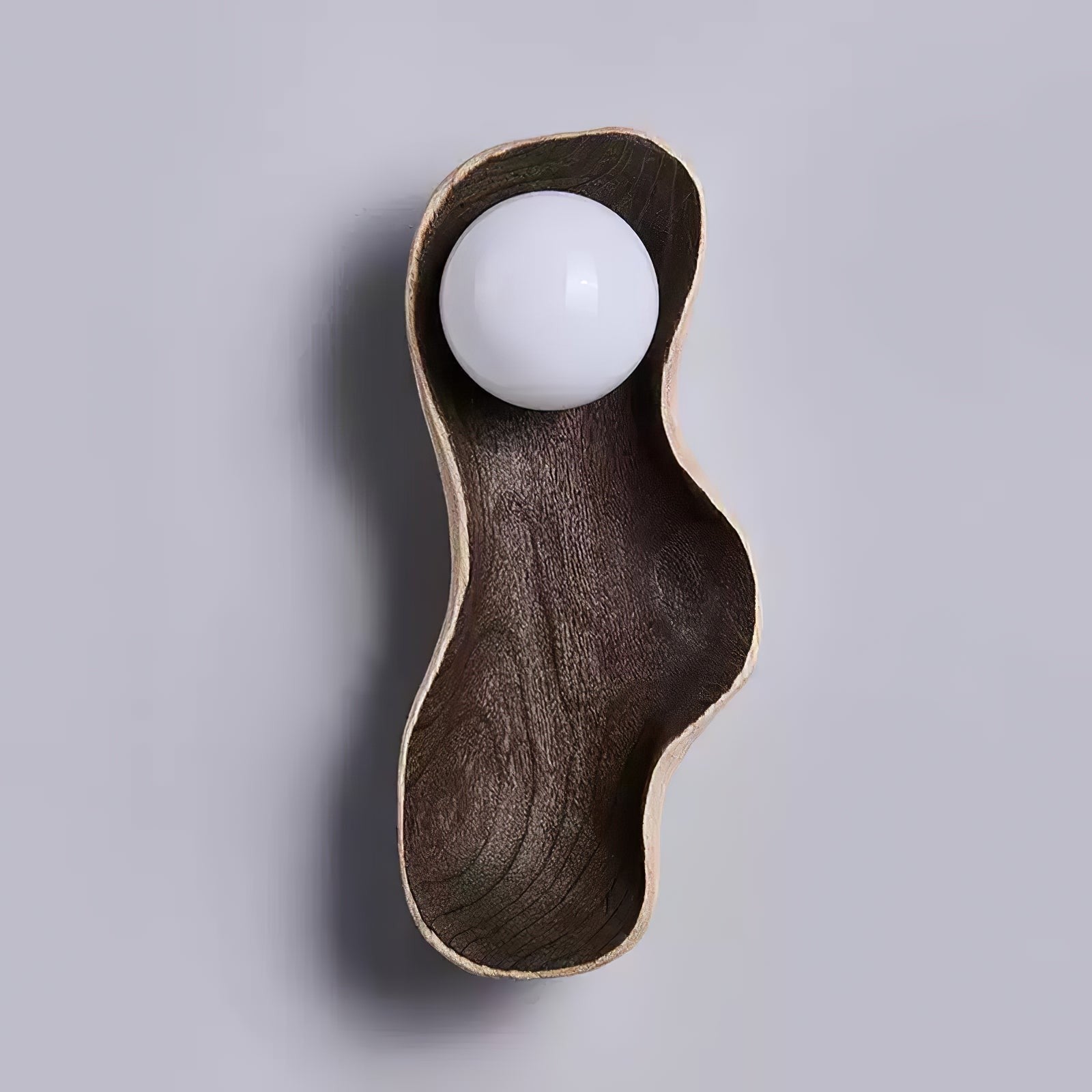 Natura Dual Orb Wooden Wall Light, Hardwired Wall Sconce, detail 12