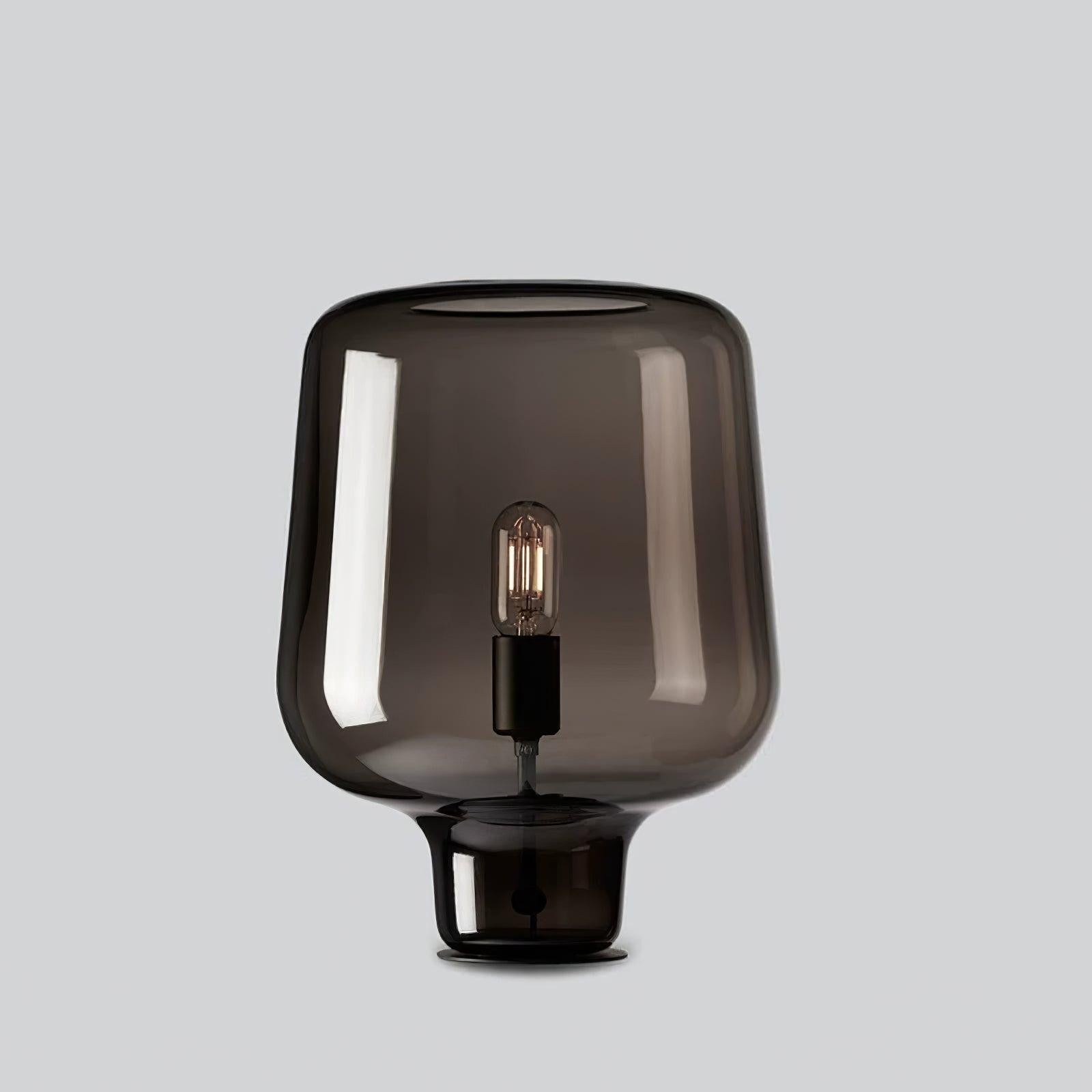 Noctra Glass Lantern Table Light, Bedside Table Lamp, Metal, ∅ 9.4″ x H 14.5″