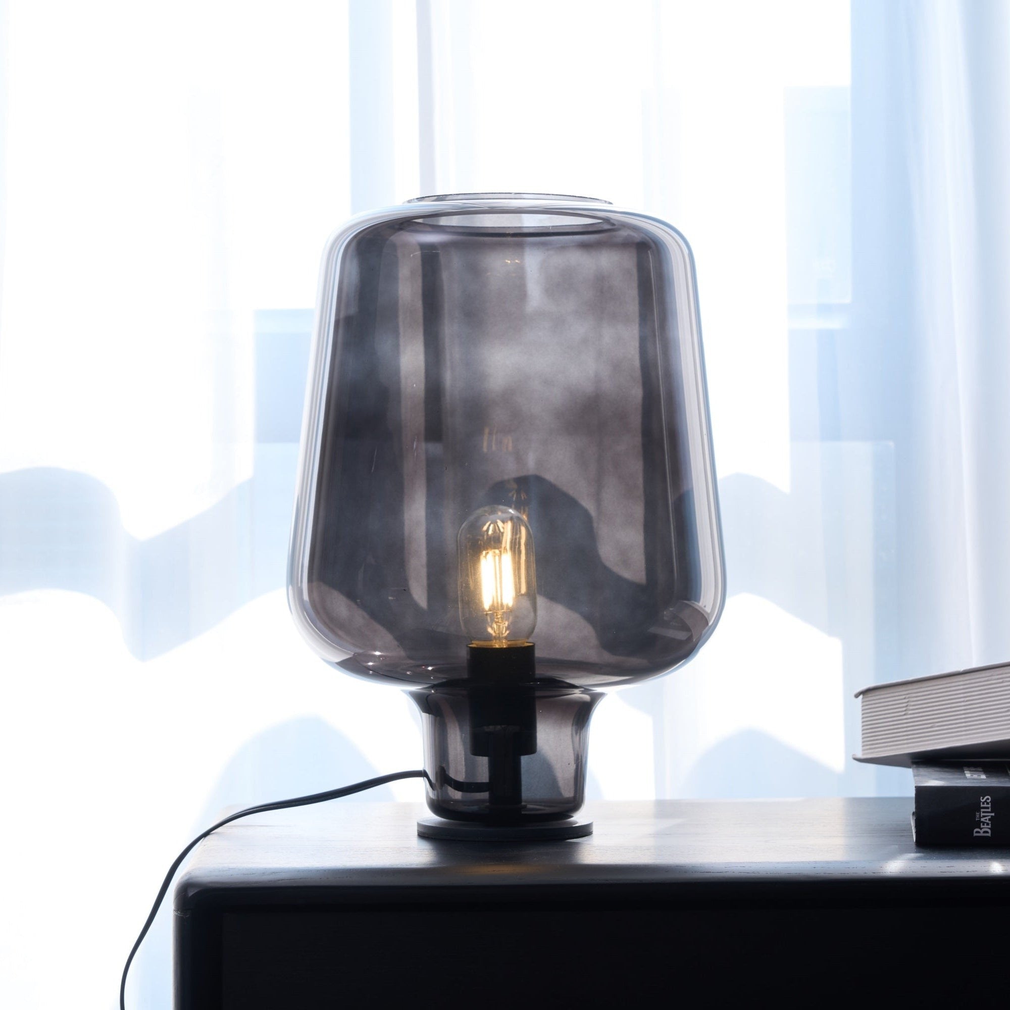 Noctra Glass Lantern Table Light, Bedside Table Lamp, detail 33