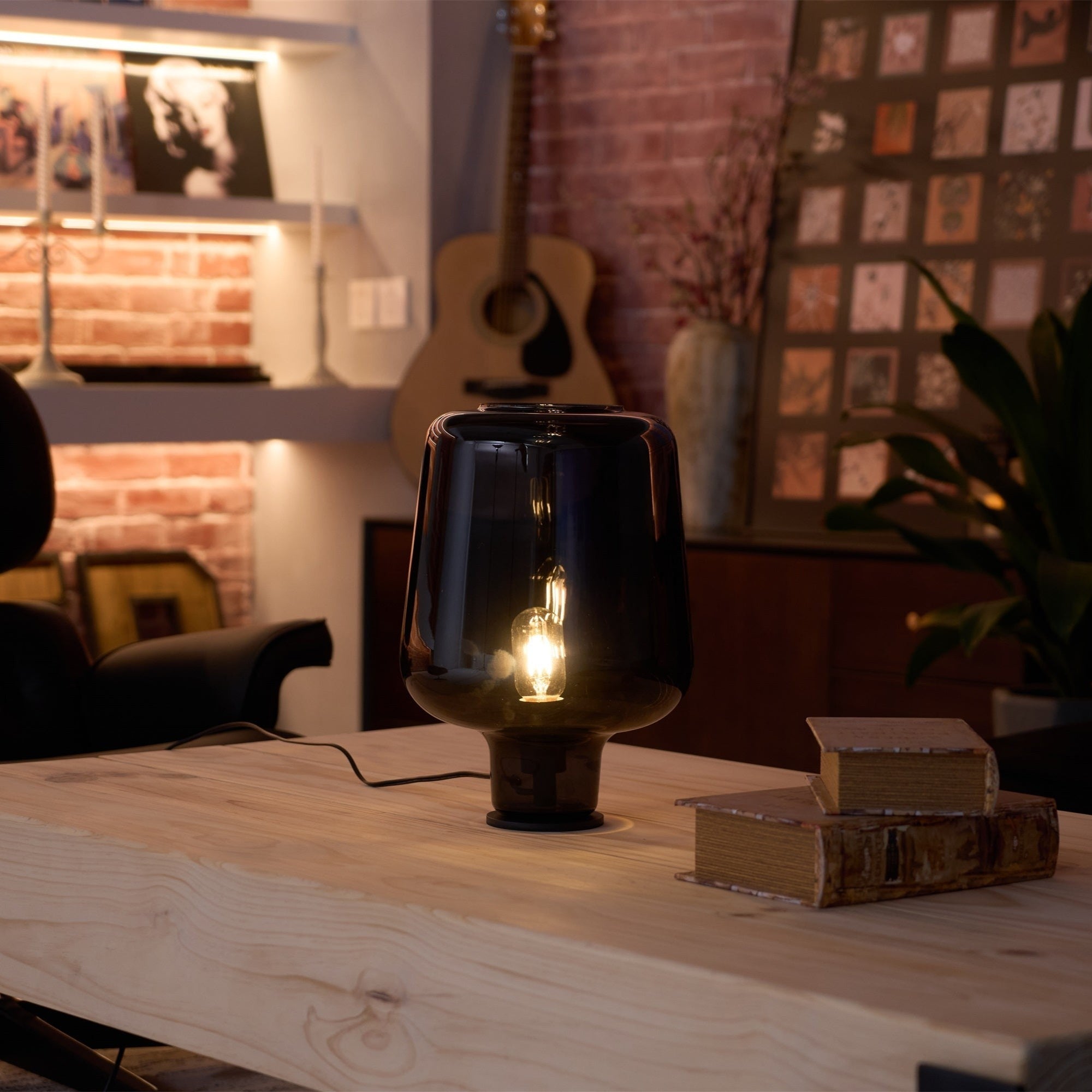 Noctra Glass Lantern Table Light, Bedside Table Lamp, detail 38