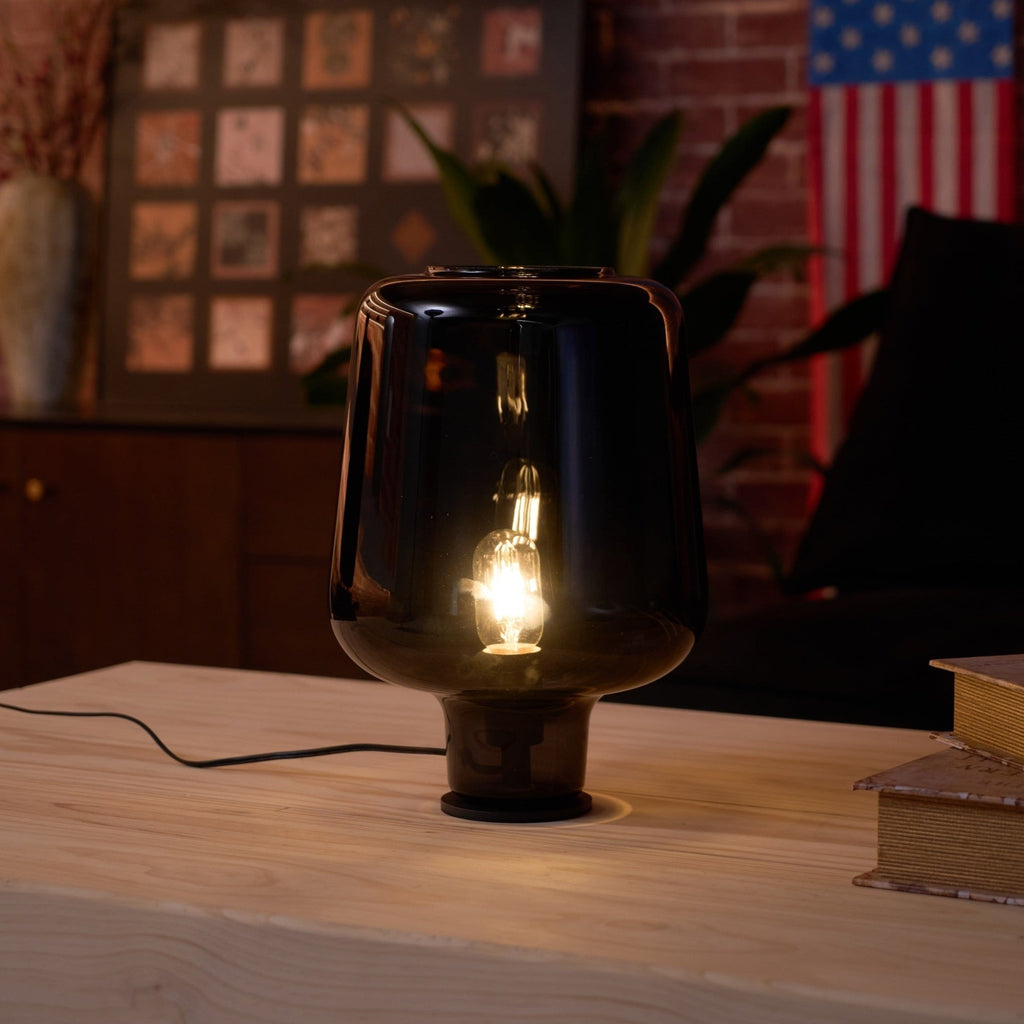 Noctra Glass Lantern Table Light, Bedside Table Lamp, detail 7