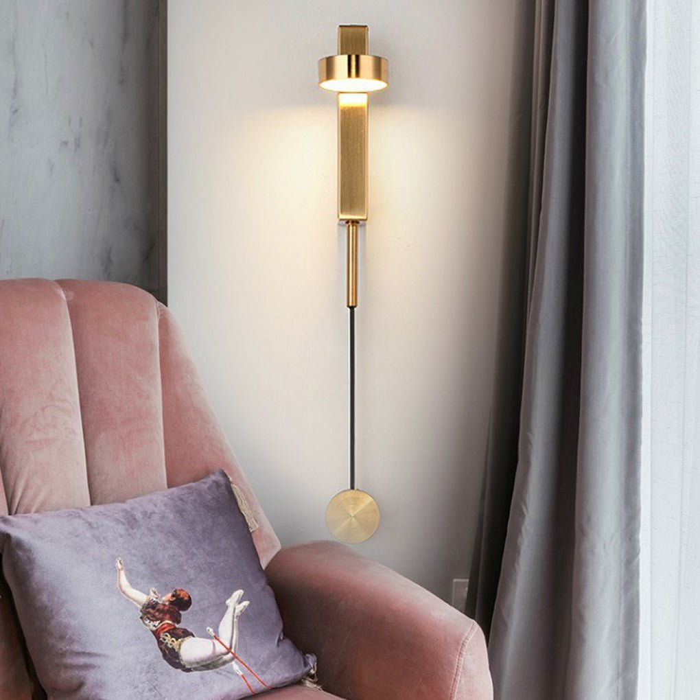 Nordic 180° Rotatable Adjustable LED Rotary Switch Wall Light for Bedside Aisle, Bedroom Wall Sconce, Rust-proof Iron, W 3.14in x H 11.81in