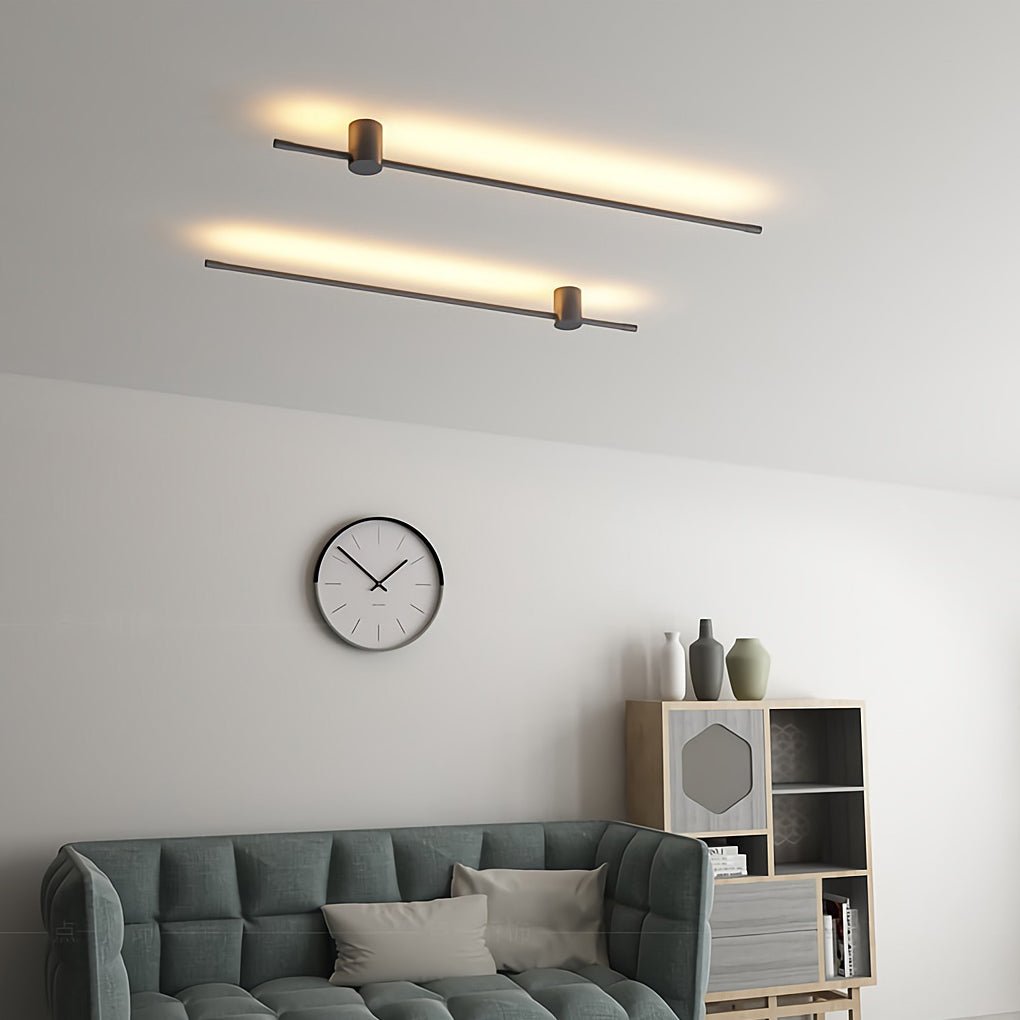 Nordic Linear Ultra-thin Long Strip LED Wall Light for Bedside Background Wall, Hardwired Wall Sconce, Aluminum, 47.2"