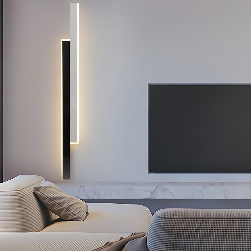 Nordic Clean-Lined Double Long Strip LED Wall Light for Living Room Bedside Aisle, Bathroom Wall Sconce, detail 2