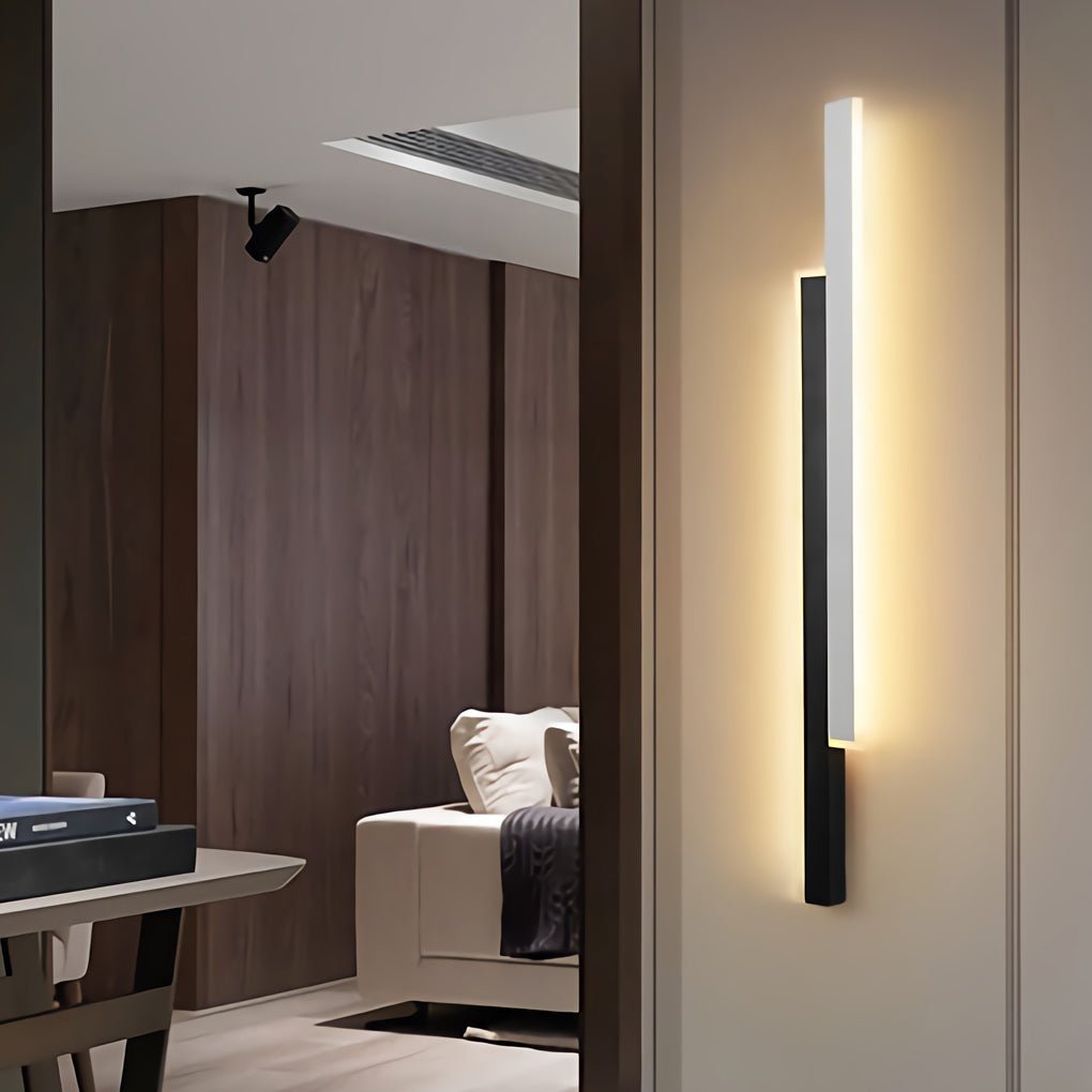 Nordic Clean-Lined Double Long Strip LED Wall Light for Living Room Bedside Aisle, Bathroom Wall Sconce, Iron, 39"