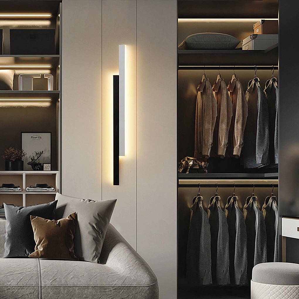 Nordic Clean-Lined Double Long Strip LED Wall Light for Living Room Bedside Aisle, Bathroom Wall Sconce, detail 4