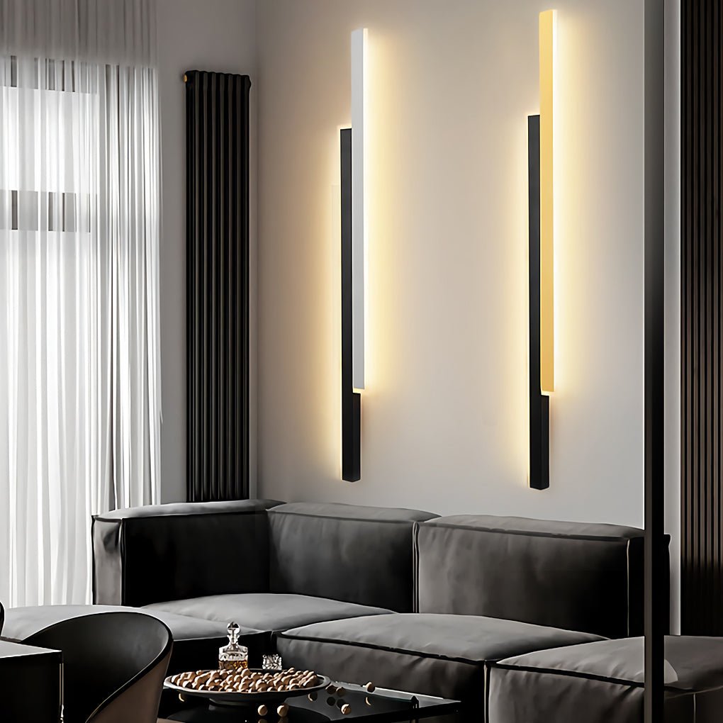 Nordic Clean-Lined Double Long Strip LED Wall Light for Living Room Bedside Aisle, Bathroom Wall Sconce, detail 5
