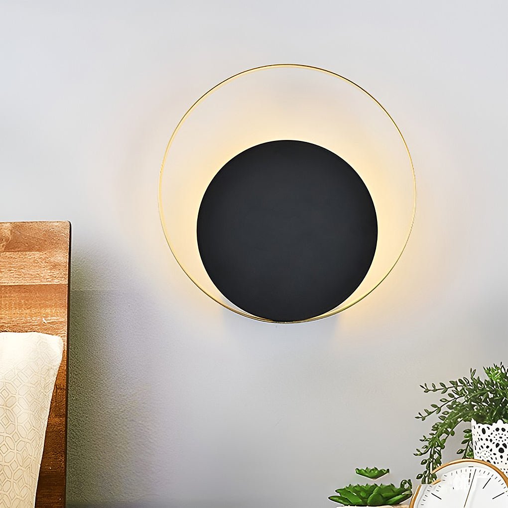Nordic Clean-Lined LED Sconce Creative Circular Wall Light Wall Fixtures Wall Fixtures for Bedroom, Bedroom Wall Sconce, detail 2