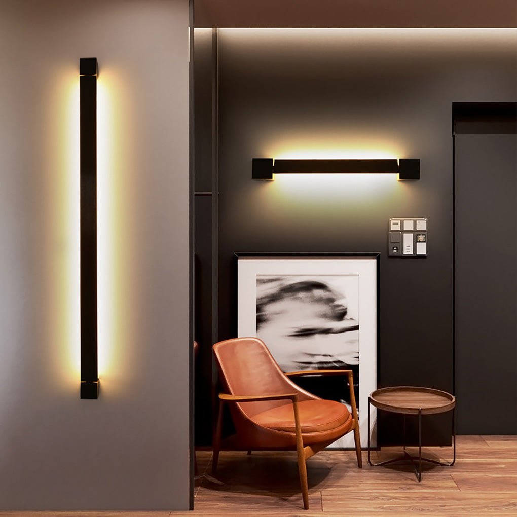 Nordic Ultra-thin Long Strip LED Bedside Background Wall Rotatable Wall Light, Hardwired Wall Sconce, detail 5