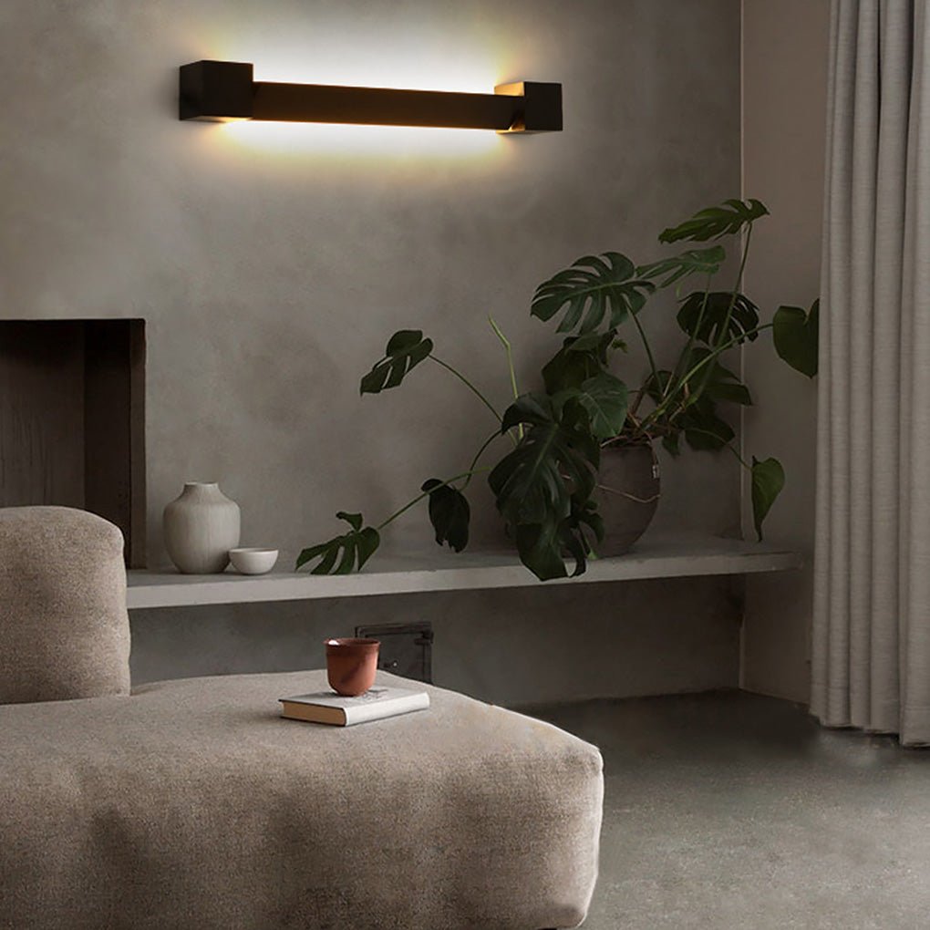 Nordic Ultra-thin Long Strip LED Bedside Background Wall Rotatable Wall Light, Hardwired Wall Sconce, detail 4