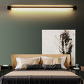 Nordic Ultra-thin Long Strip LED Bedside Background Wall Rotatable Wall Light, Hardwired Wall Sconce, Aluminum + acrylic, 19"