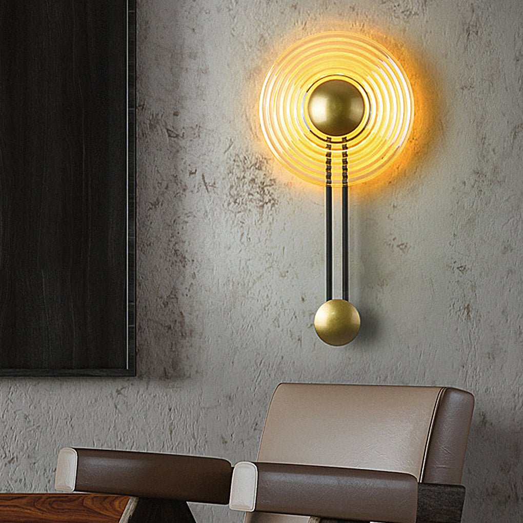 Nordic Unique Corrugated Ripple Glass Ins Aisle Bedside Decorative LED Wall Light, Bedroom Wall Sconce, detail 2